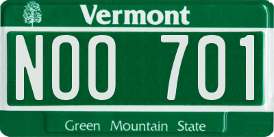 VT license plate NOO701