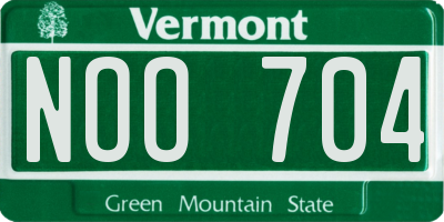 VT license plate NOO704