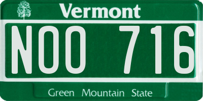 VT license plate NOO716