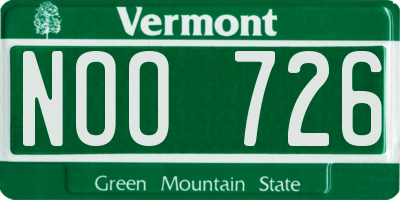 VT license plate NOO726