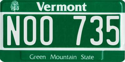 VT license plate NOO735