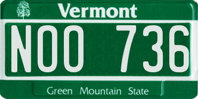 VT license plate NOO736