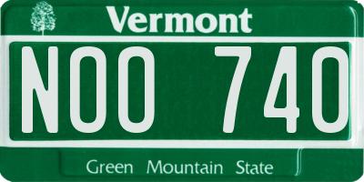 VT license plate NOO740