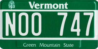 VT license plate NOO747