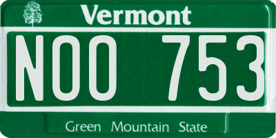VT license plate NOO753