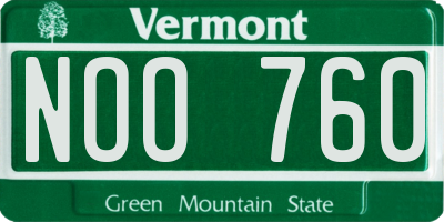 VT license plate NOO760