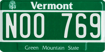 VT license plate NOO769