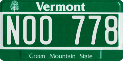 VT license plate NOO778