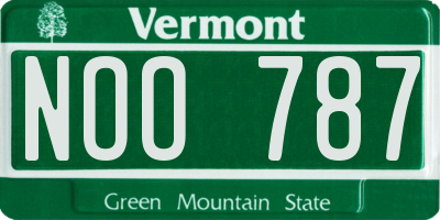 VT license plate NOO787