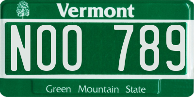 VT license plate NOO789