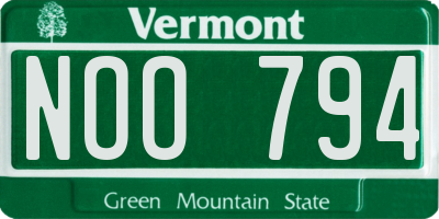 VT license plate NOO794