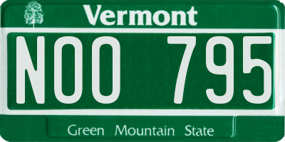 VT license plate NOO795