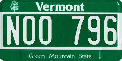 VT license plate NOO796