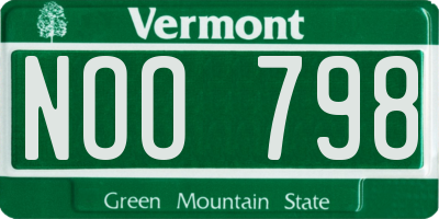 VT license plate NOO798