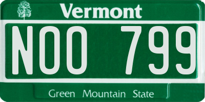 VT license plate NOO799