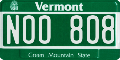 VT license plate NOO808
