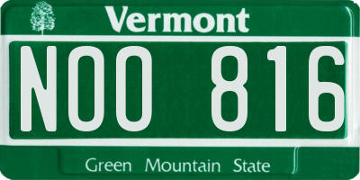 VT license plate NOO816
