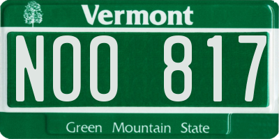VT license plate NOO817