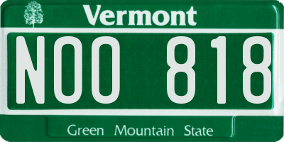 VT license plate NOO818