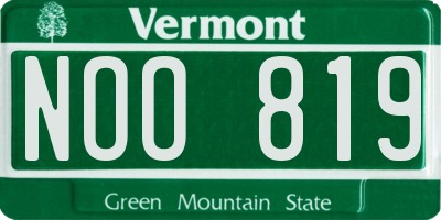 VT license plate NOO819