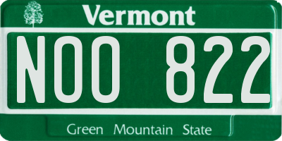 VT license plate NOO822