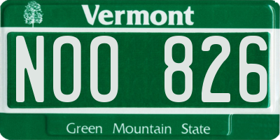 VT license plate NOO826