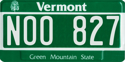 VT license plate NOO827