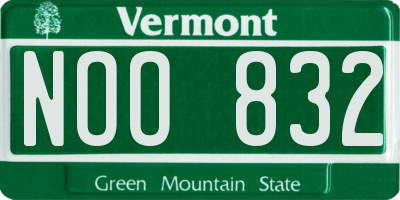 VT license plate NOO832