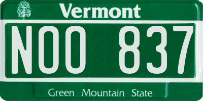 VT license plate NOO837