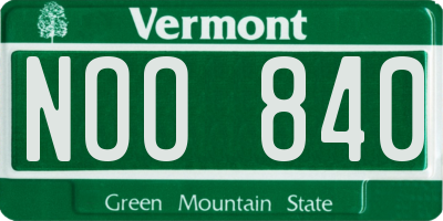 VT license plate NOO840