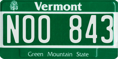 VT license plate NOO843