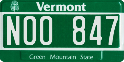 VT license plate NOO847