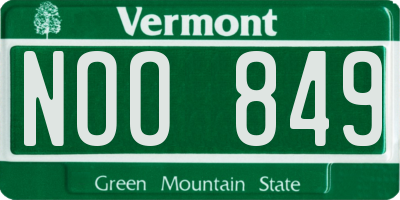 VT license plate NOO849