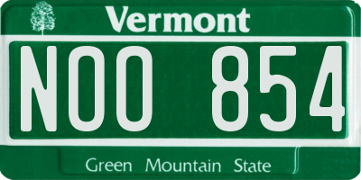 VT license plate NOO854