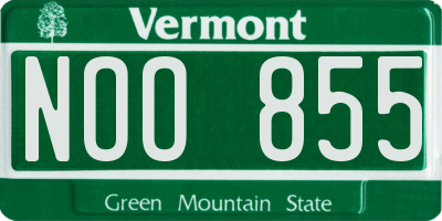 VT license plate NOO855