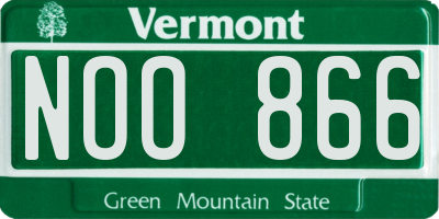 VT license plate NOO866