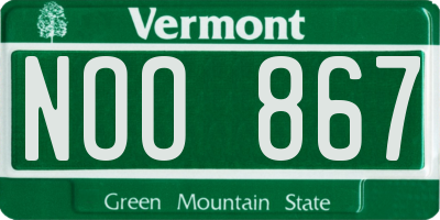 VT license plate NOO867