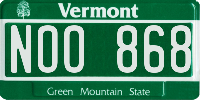 VT license plate NOO868