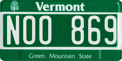 VT license plate NOO869