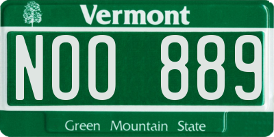 VT license plate NOO889