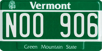 VT license plate NOO906