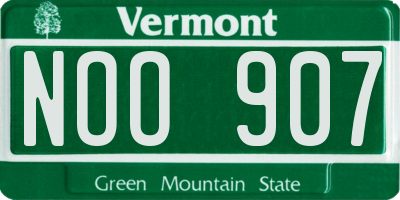 VT license plate NOO907