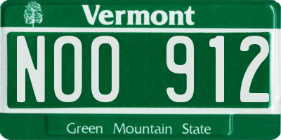 VT license plate NOO912