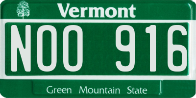 VT license plate NOO916