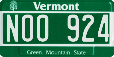 VT license plate NOO924