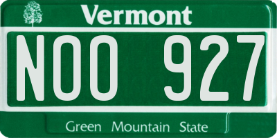VT license plate NOO927