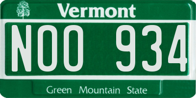 VT license plate NOO934