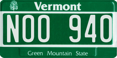 VT license plate NOO940