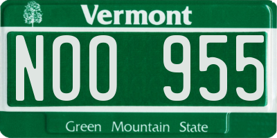 VT license plate NOO955