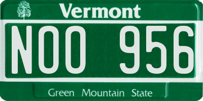 VT license plate NOO956